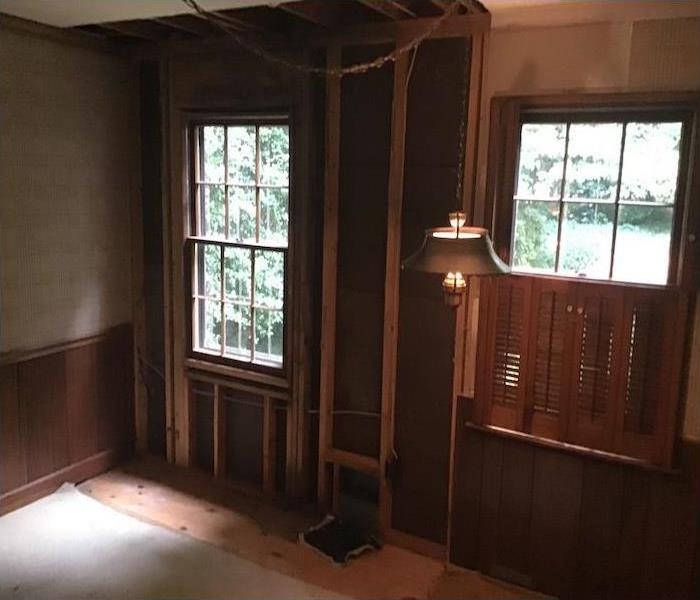 Mold damage drywall removed during restoration of Marietta home