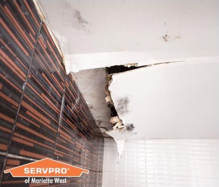 Ceiling falling in due to water damage